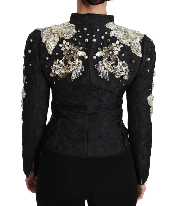 Dolce & Gabbana Elegante schwarze silberne Barockjacke