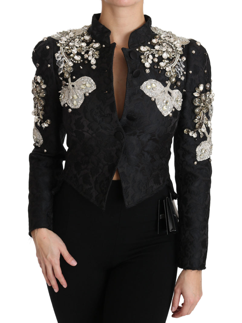 Dolce & Gabbana Elegante schwarze silberne Barockjacke