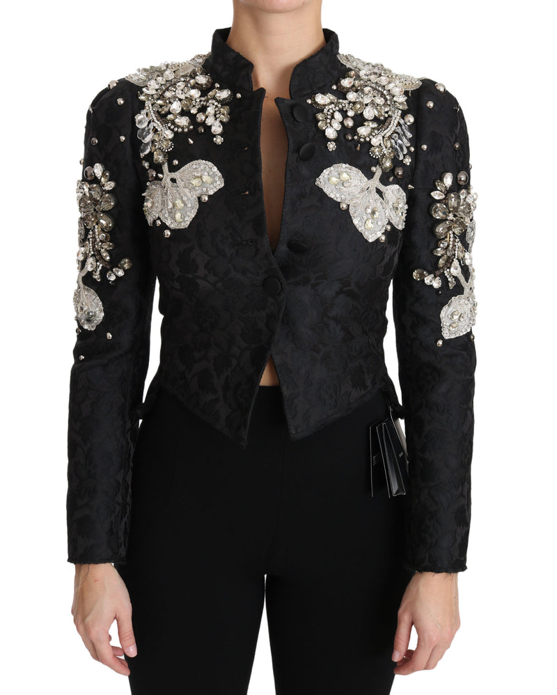 Dolce & Gabbana Elegante schwarze silberne Barockjacke