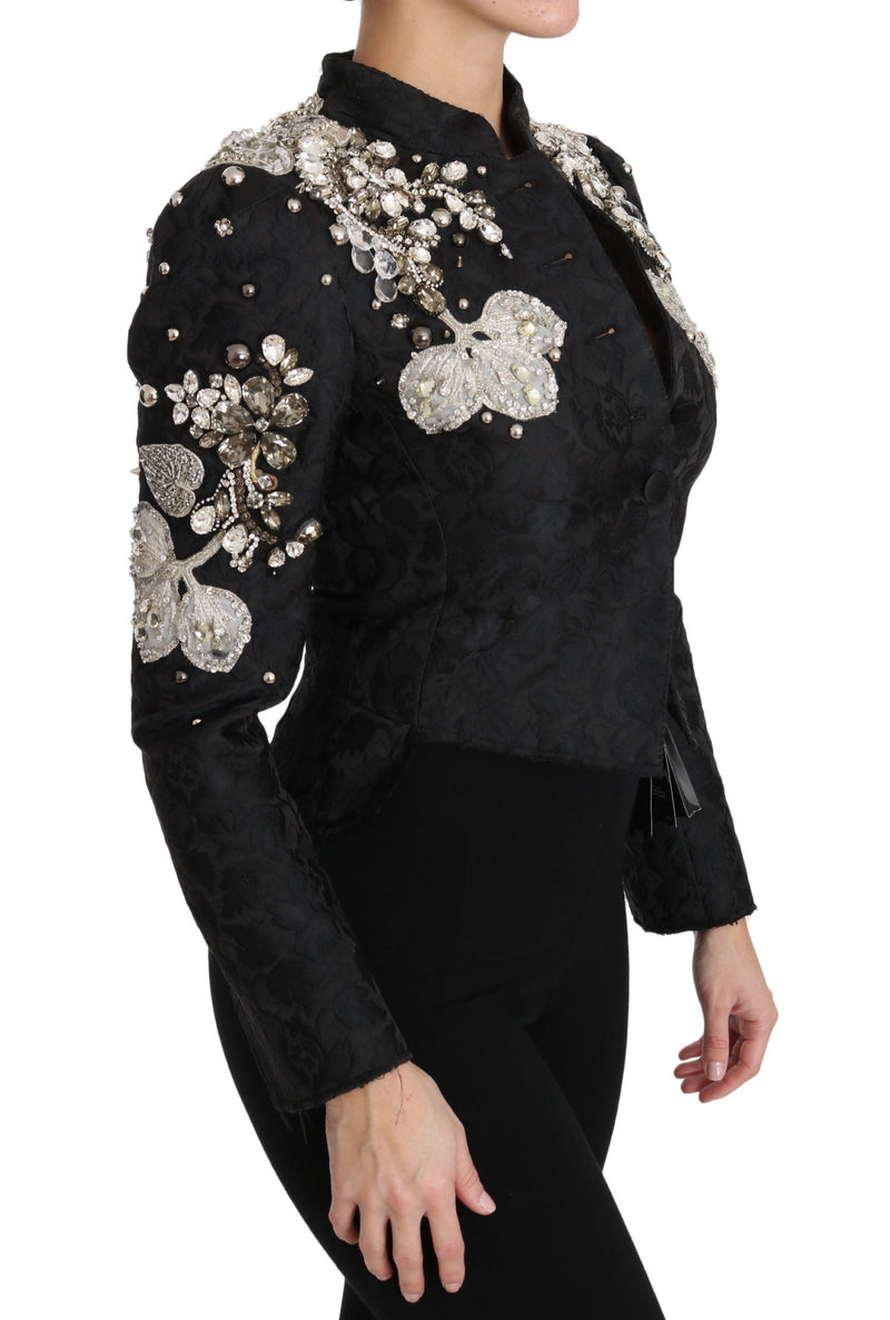 Dolce & Gabbana Elegante schwarze silberne Barockjacke