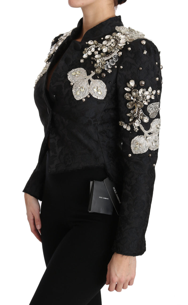 Dolce & Gabbana Elegante schwarze silberne Barockjacke