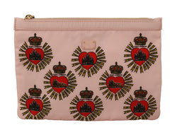 Dolce &amp; Gabbana Elegante Cartera Clutch Con Corazón Rosa