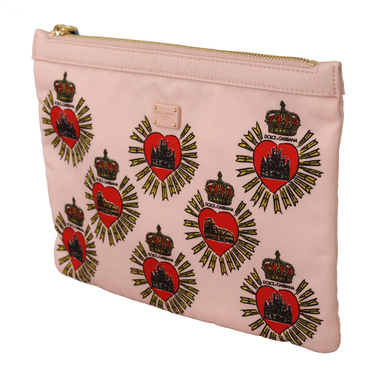 Dolce &amp; Gabbana Elegante Cartera Clutch Con Corazón Rosa