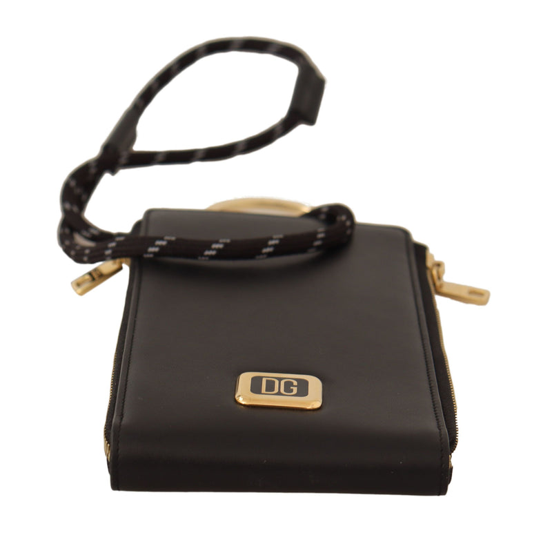 Dolce & Gabbana Elegantes schwarzes Leder -Brieftasche