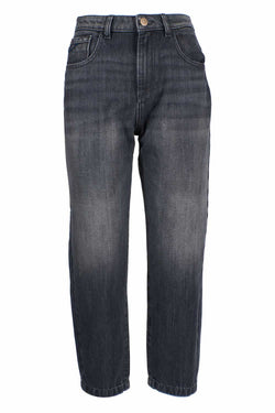 Ja Zee Black Cotton Damen-Hochgeschwäche-Jeans