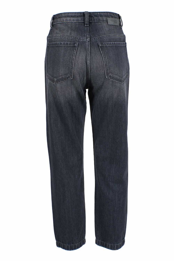 Ja Zee Black Cotton Damen-Hochgeschwäche-Jeans