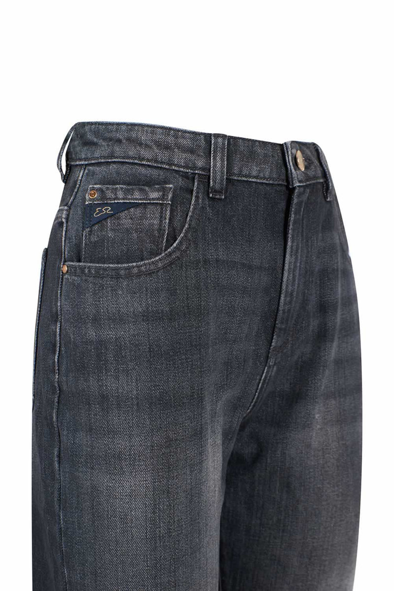 Ja Zee Black Cotton Damen-Hochgeschwäche-Jeans