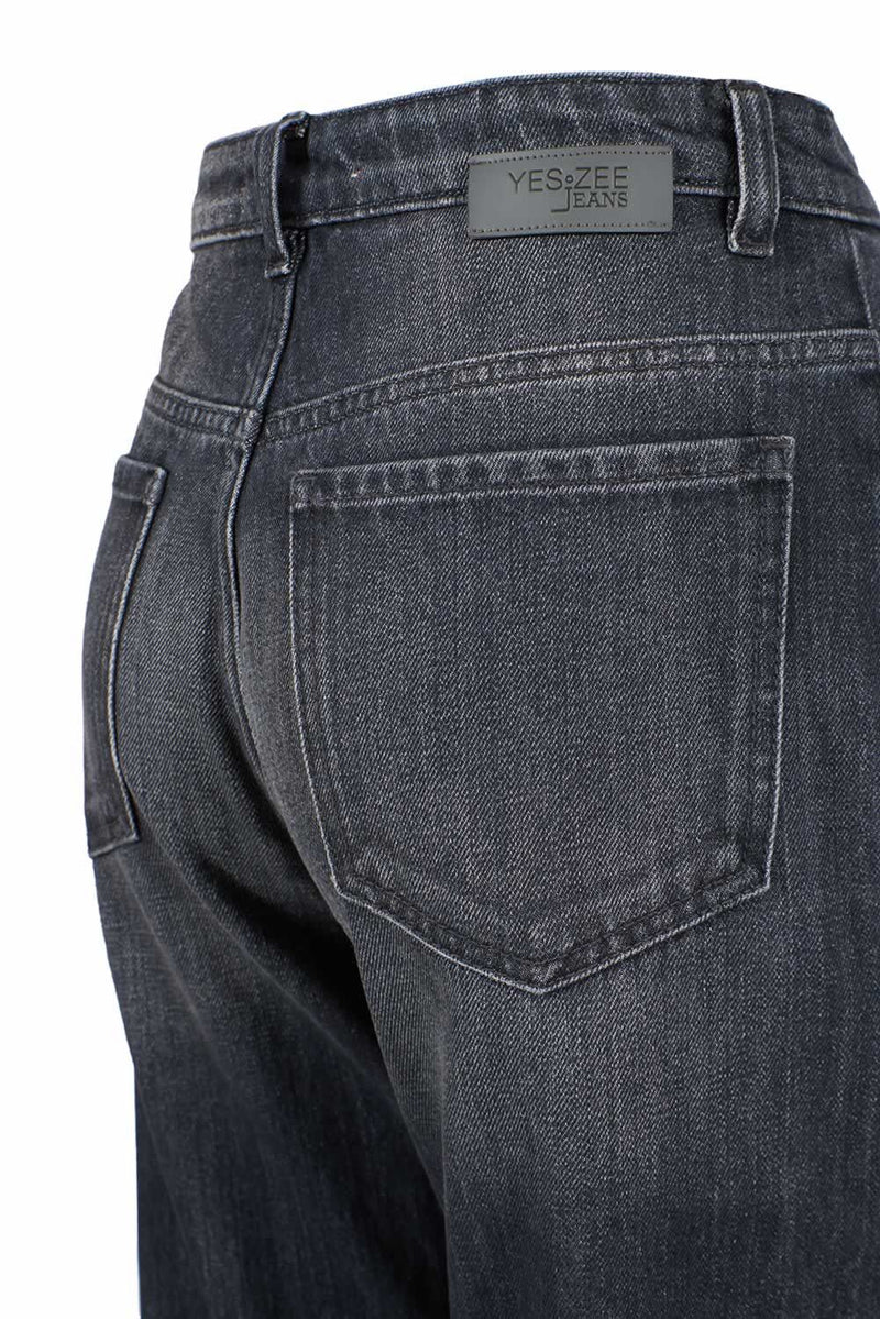 Ja Zee Black Cotton Damen-Hochgeschwäche-Jeans