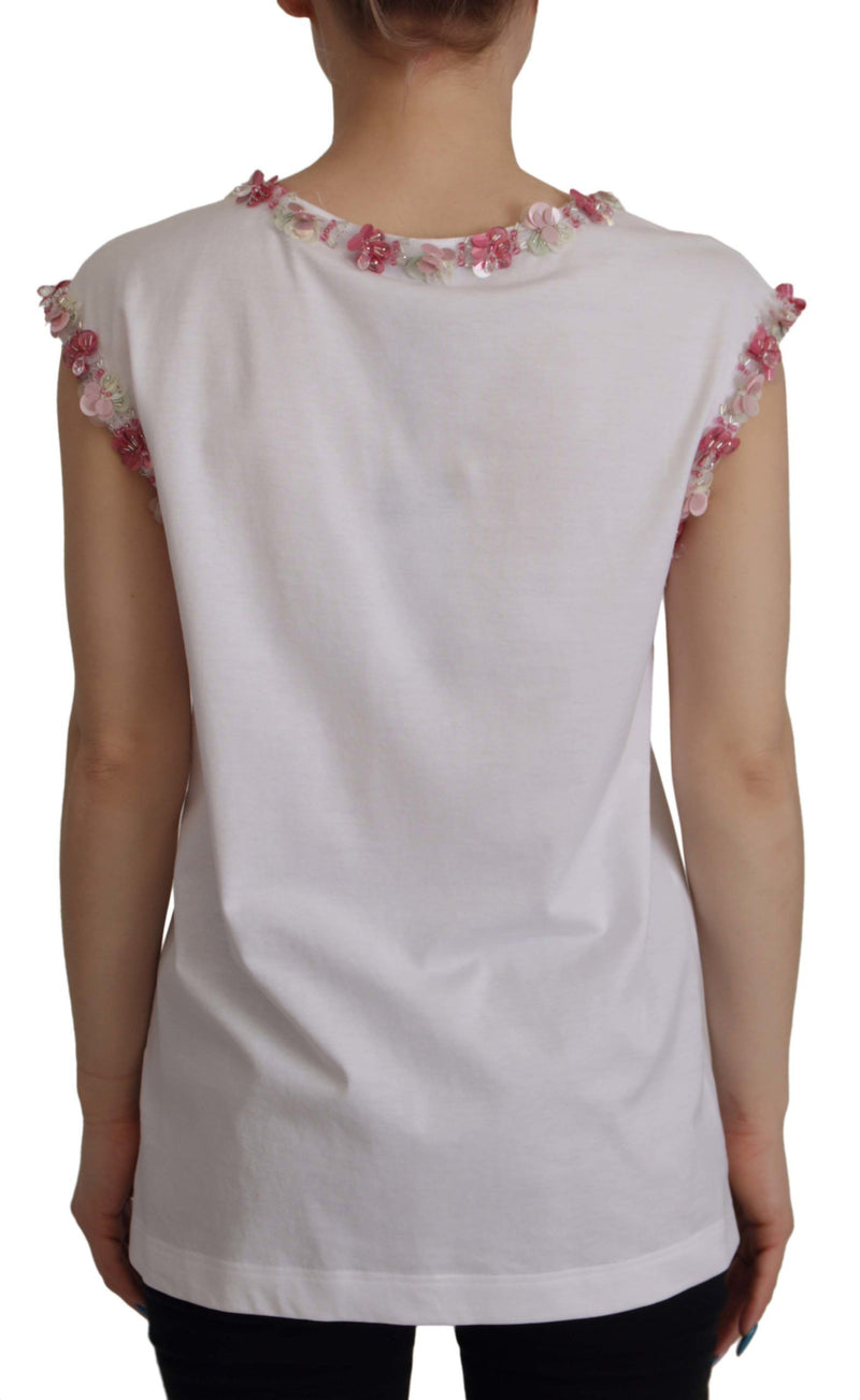 Dolce & Gabbana Chic Crown Top T-Shirt mit Pailletten