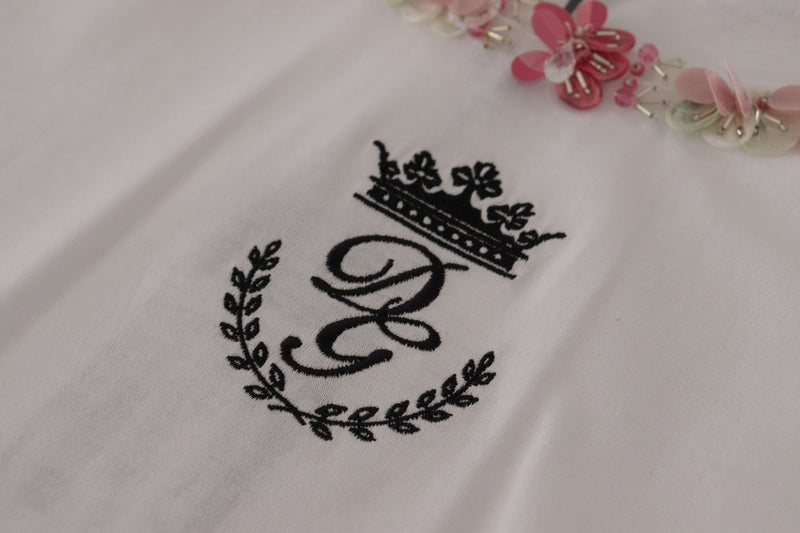 Dolce & Gabbana Chic Crown Top T-Shirt mit Pailletten