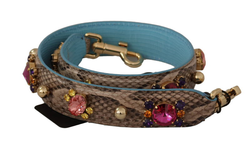 Dolce & Gabbana Elegantes Python -Leder -Schultergurt -Accessoire