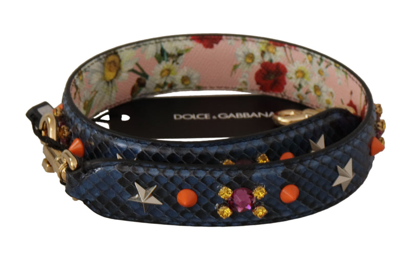 Dolce & Gabbana Elegant Blue Python Lederbeutelgurt