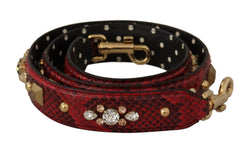 Dolce & Gabbana Red Python Leder Umhängetaschengurt