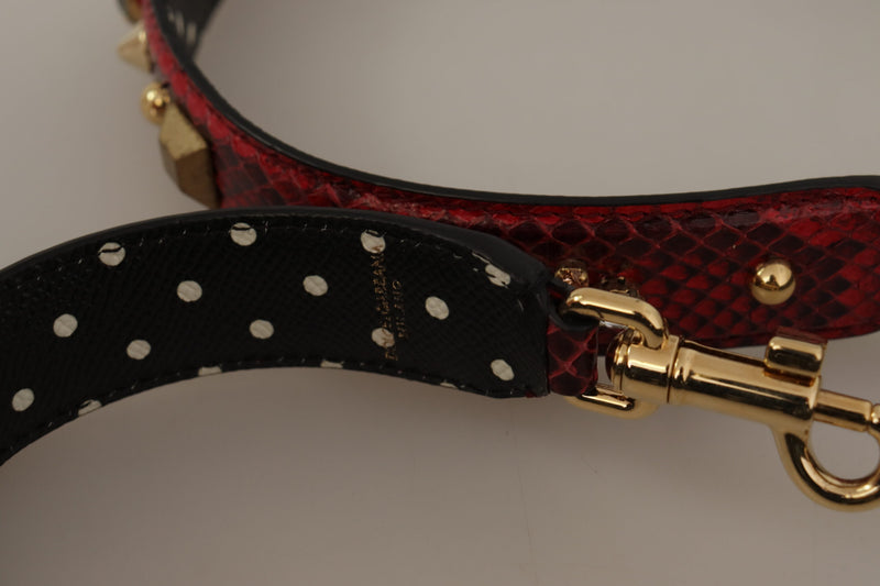 Dolce & Gabbana Red Python Leder Umhängetaschengurt