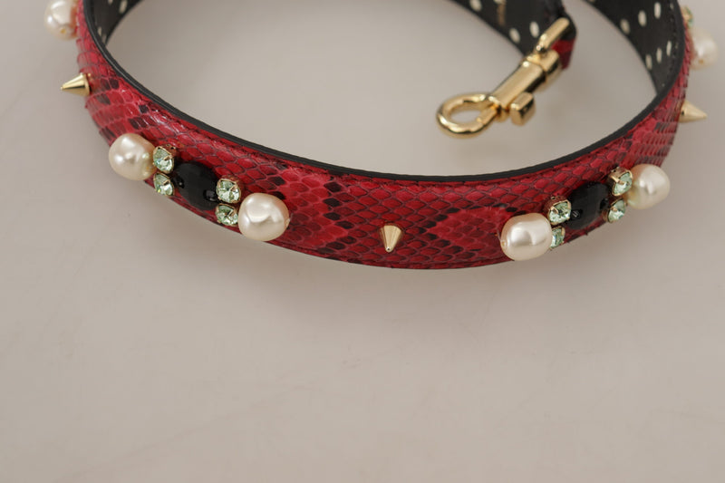 Dolce & Gabbana Elegant Red Python Leder Schultergurt