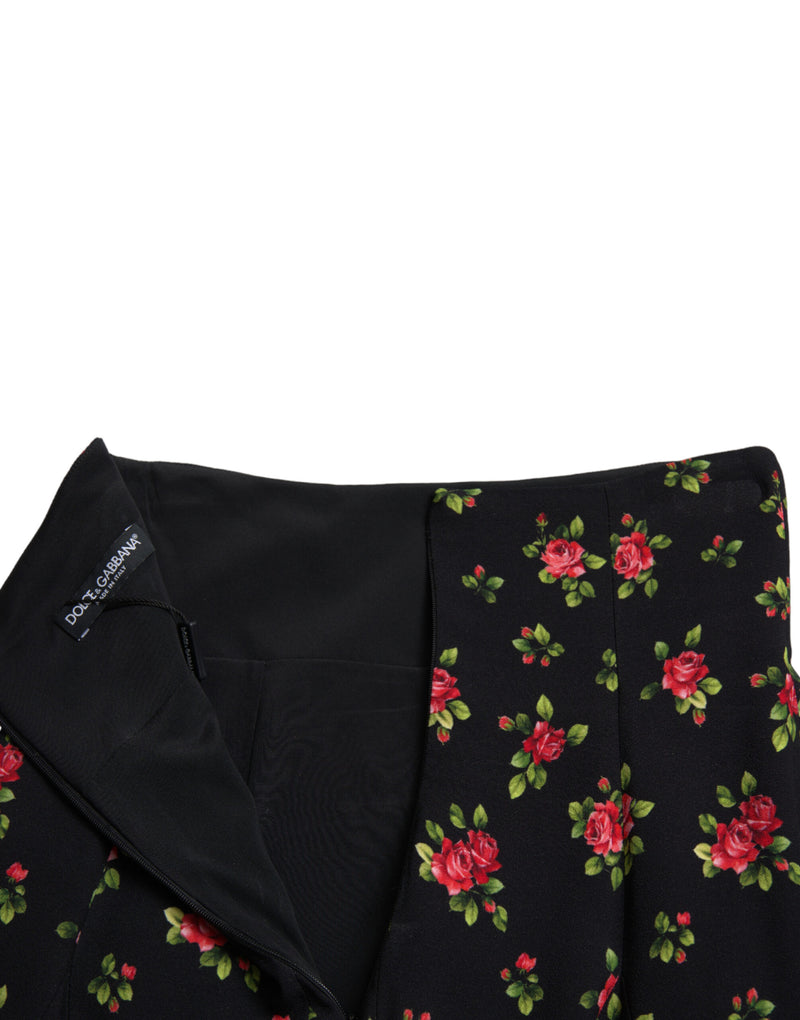 Dolce &amp; Gabbana Minifalda evasé floral con cintura alta