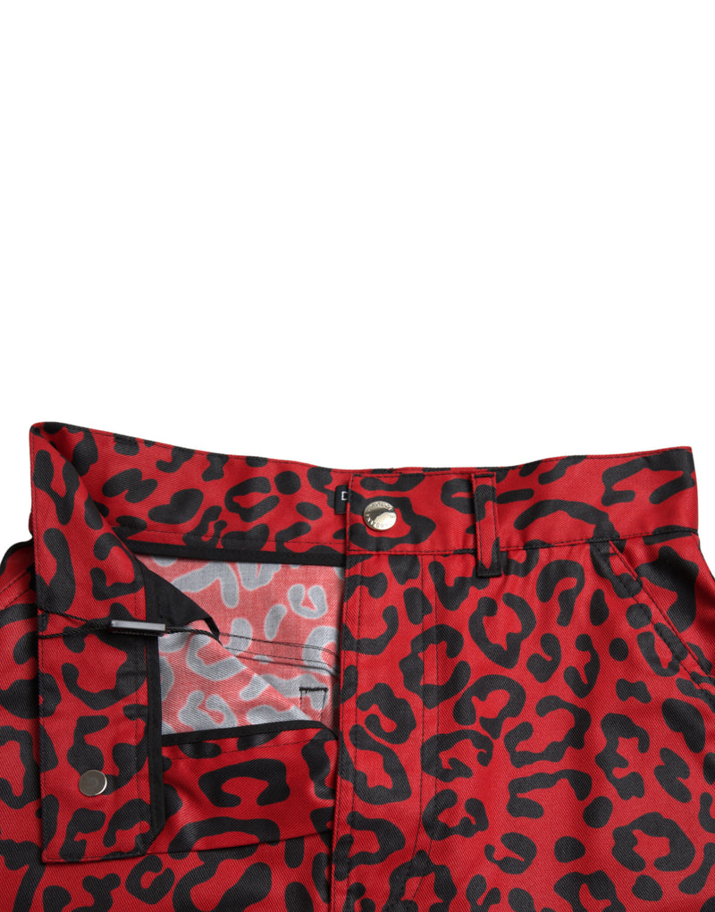 Dolce & Gabbana High Taille Red Leopard Minirock