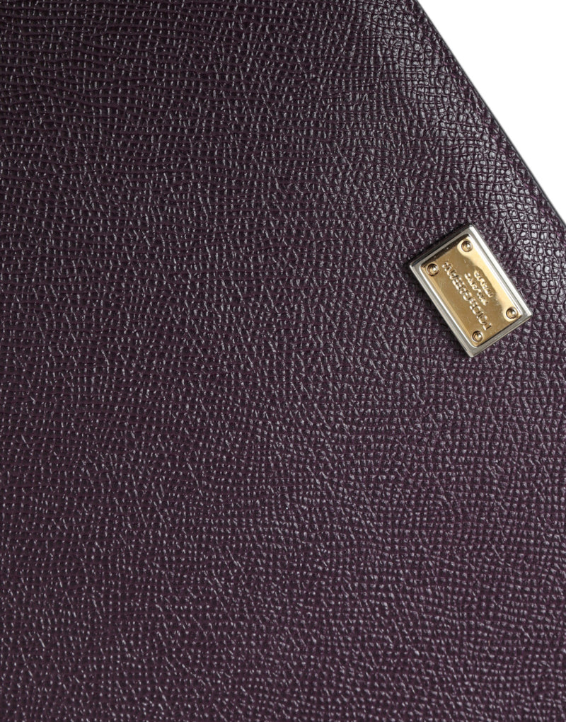 Dolce & Gabbana Eleganter Ledertafelbeutel in reichhaltiger Brown