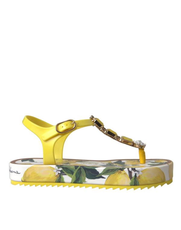 Dolce & Gabbana gelbe Zitronen Beachwear Flats Sandalen Schuhe Schuhe