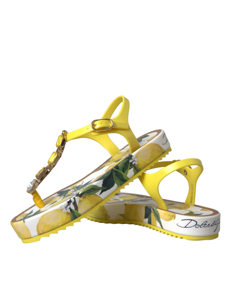 Dolce & Gabbana gelbe Zitronen Beachwear Flats Sandalen Schuhe Schuhe