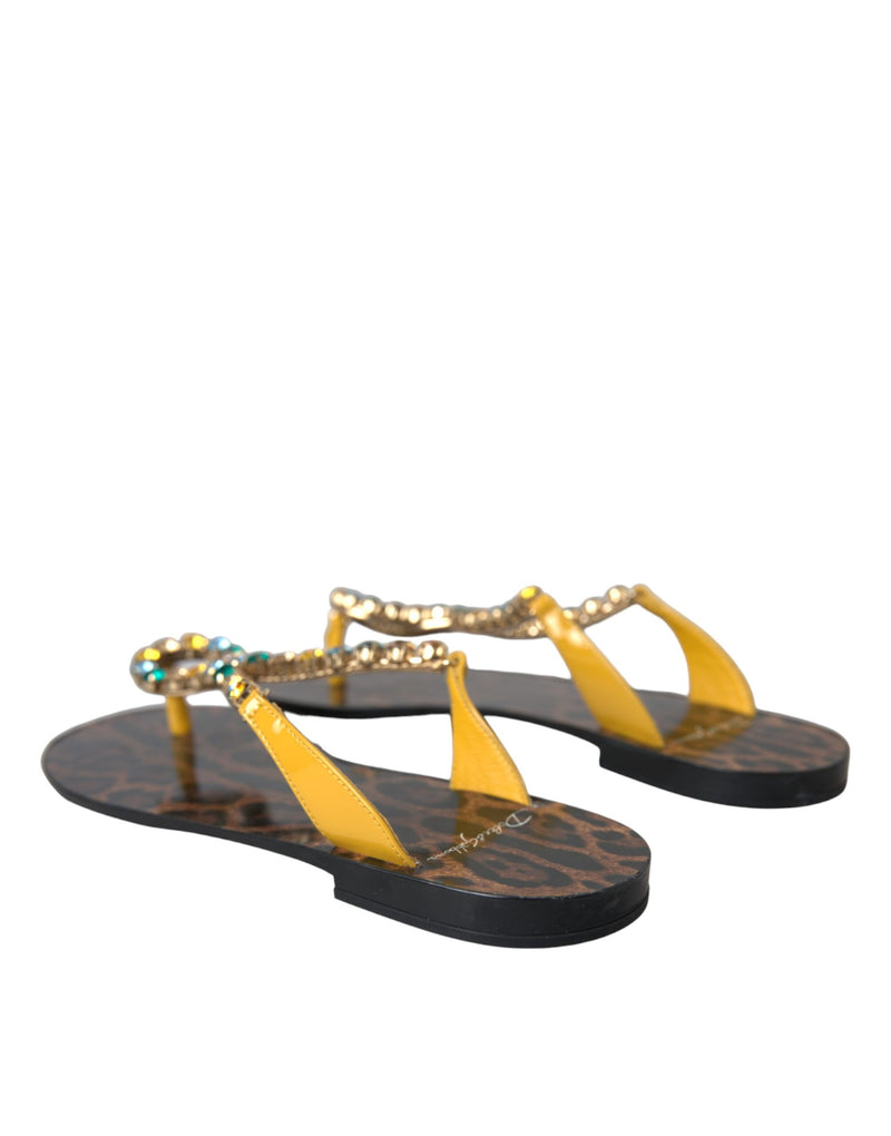 Dolce & Gabbana Multicolor -Kristallsandalen Flip Flops Schuhe