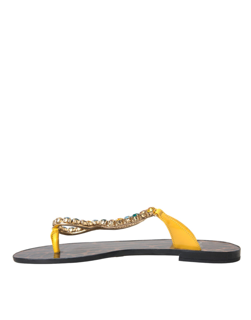 Dolce & Gabbana Multicolor -Kristallsandalen Flip Flops Schuhe