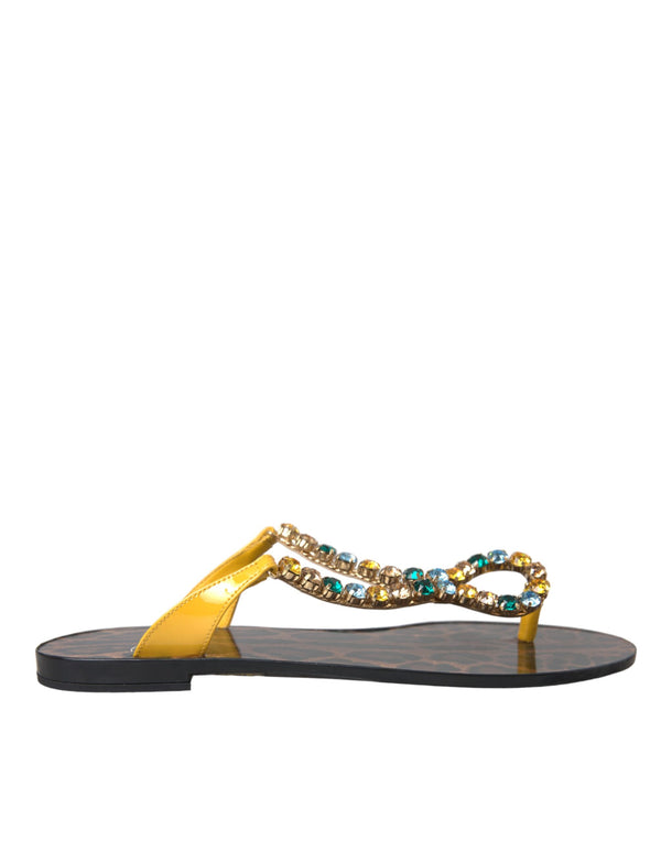 Dolce & Gabbana Multicolor -Kristallsandalen Flip Flops Schuhe