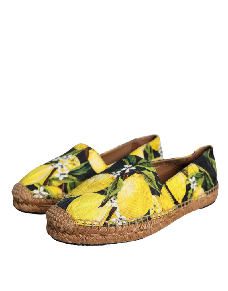 Dolce & Gabbana Multicolor -Zitronen -Slip auf Espadrilles -Schuhe