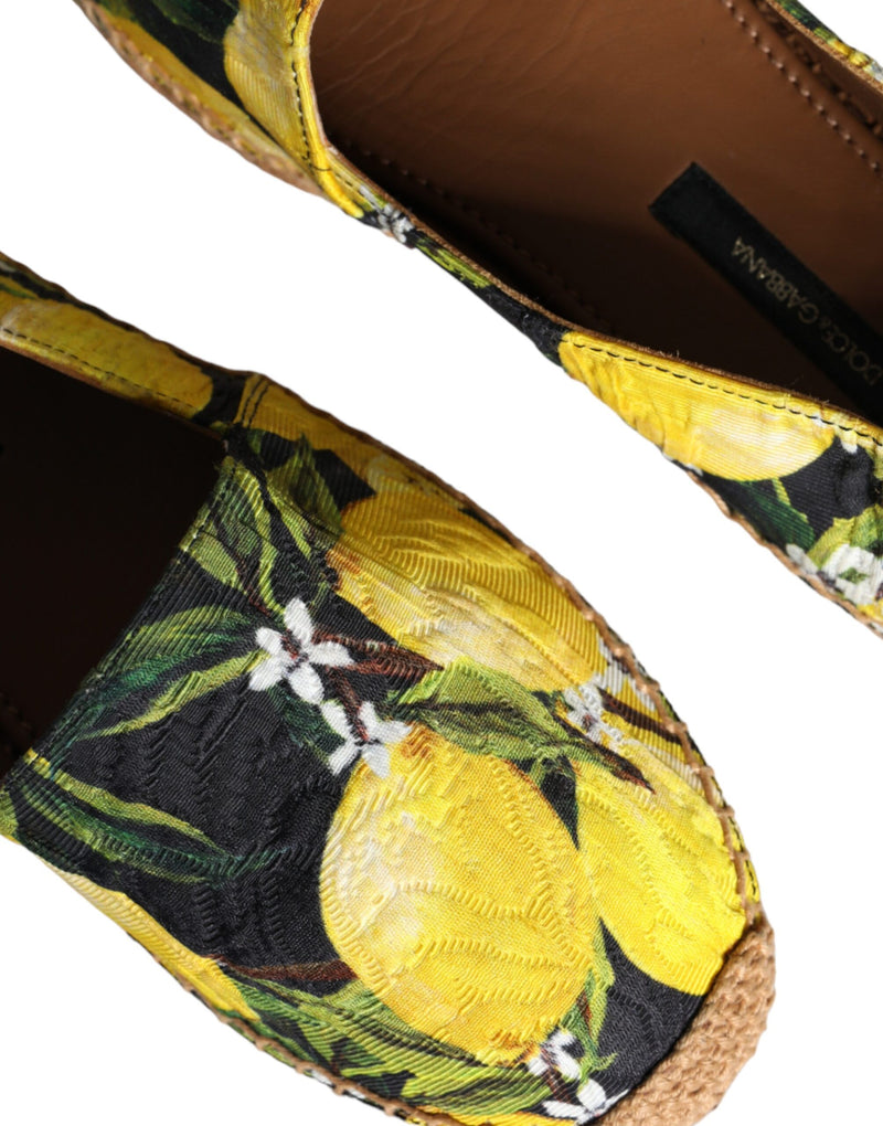 Dolce & Gabbana Multicolor -Zitronen -Slip auf Espadrilles -Schuhe