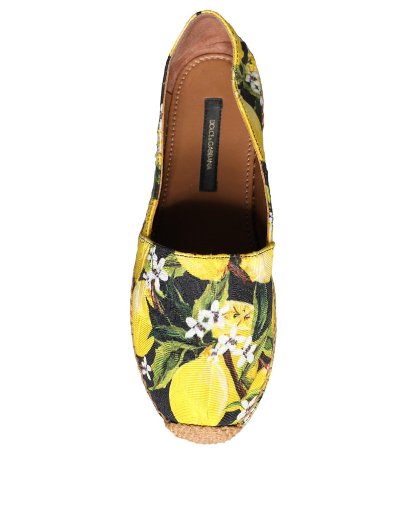 Dolce & Gabbana Multicolor -Zitronen -Slip auf Espadrilles -Schuhe