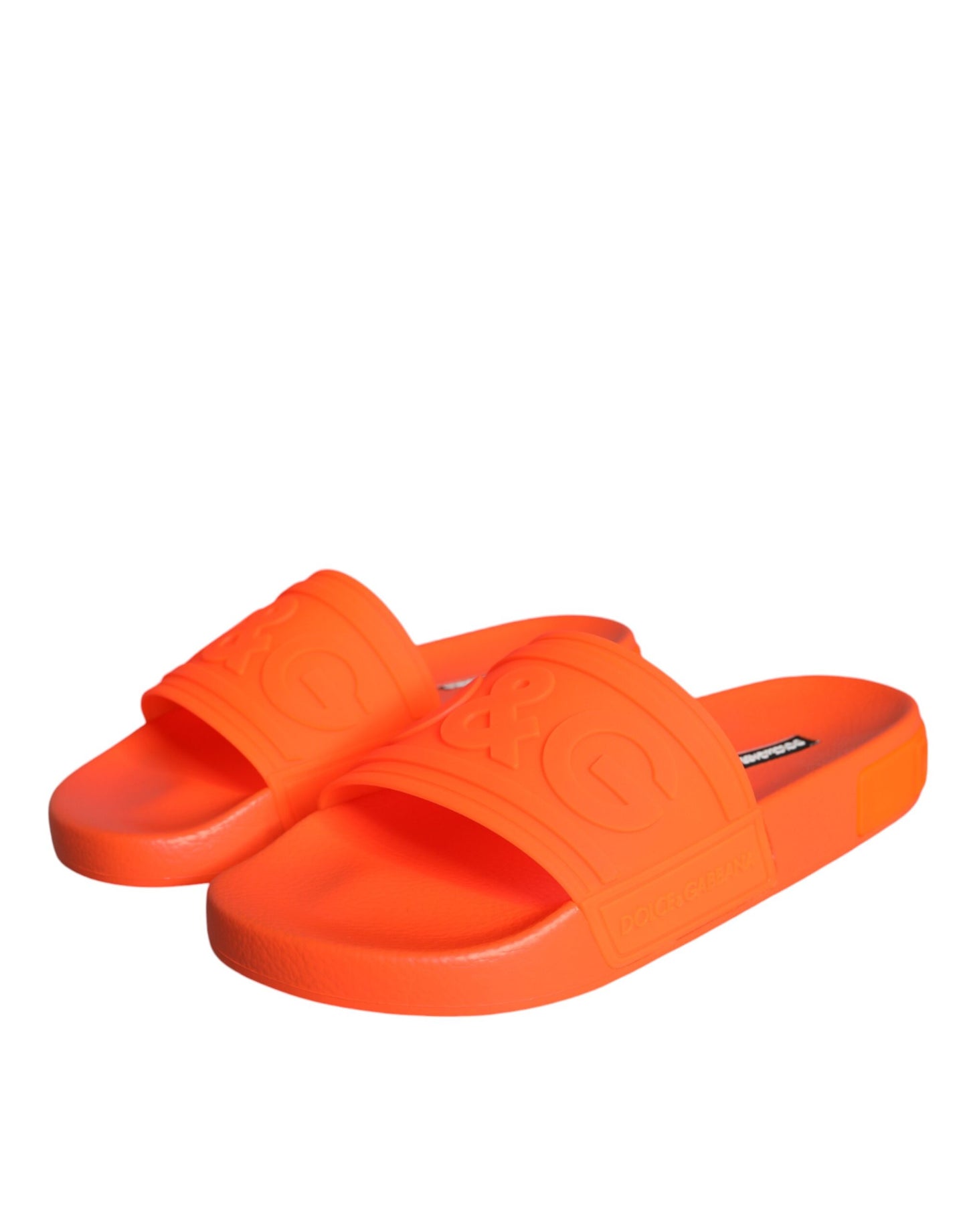 Dolce & Gabbana Orange Gummi rutschen Sandalen Strandkleidung Schuhe