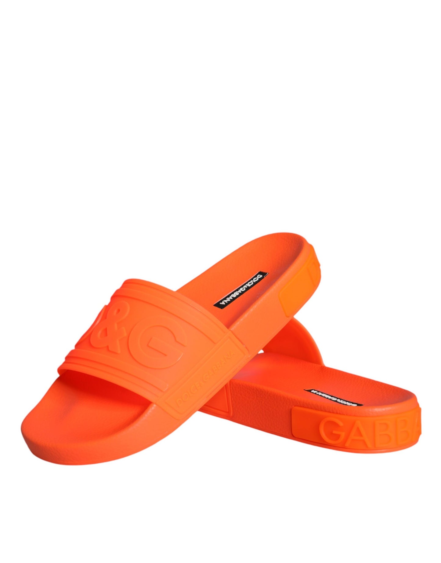 Dolce & Gabbana Orange Gummi rutschen Sandalen Strandkleidung Schuhe