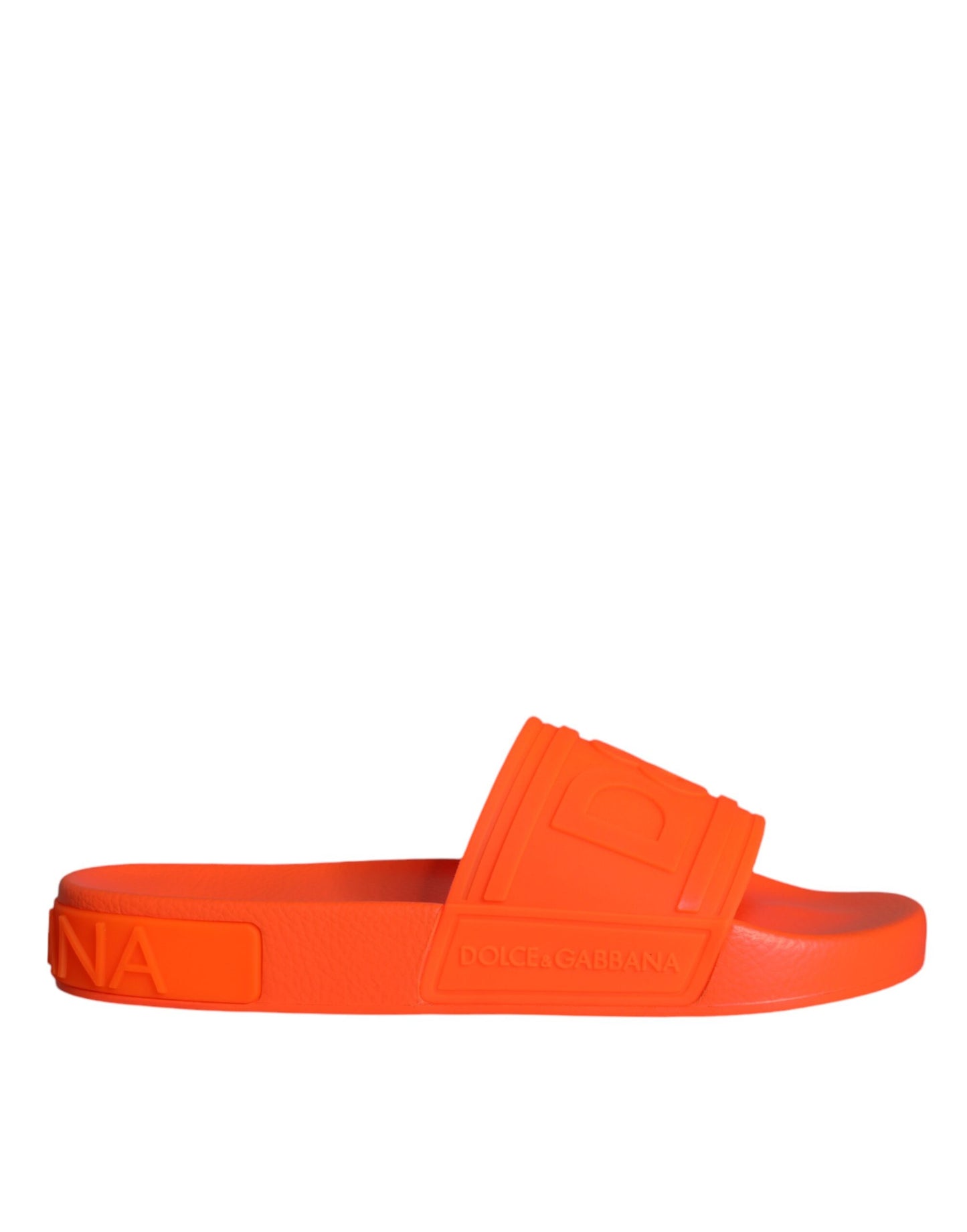 Dolce & Gabbana Orange Gummi rutschen Sandalen Strandkleidung Schuhe