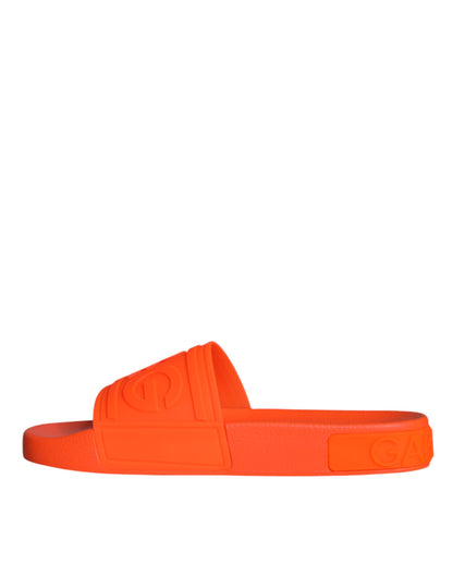 Dolce & Gabbana Orange Gummi rutschen Sandalen Strandkleidung Schuhe