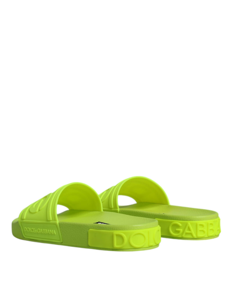 Dolce & Gabbana Grüne Gummi -Objekte Sandalen Strandwege Schuhe