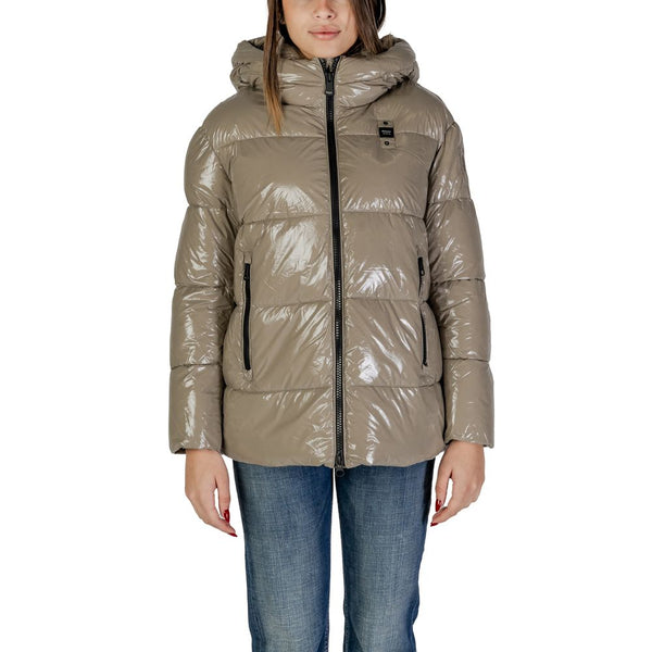 Blauer beige Polyamidjacken & Mantel