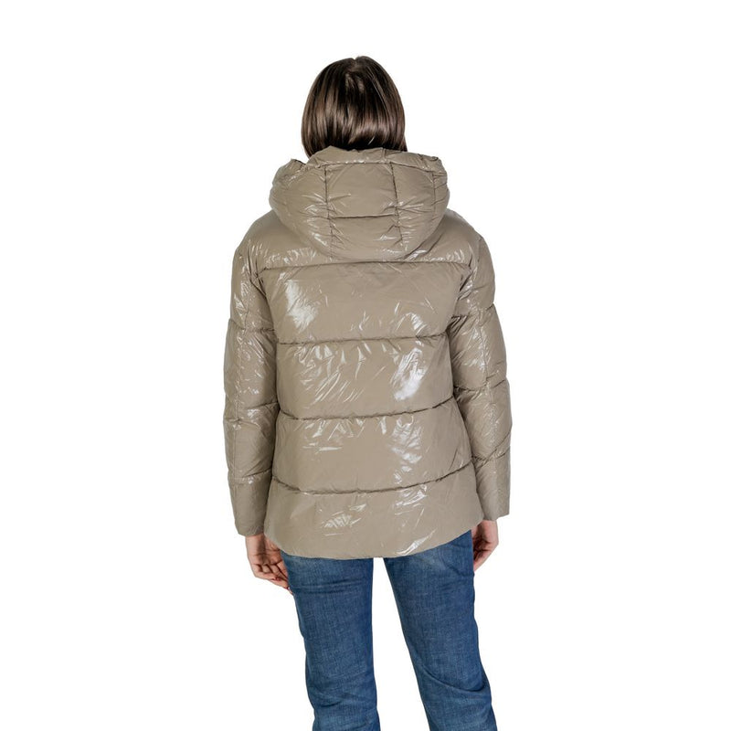 Blauer beige Polyamidjacken & Mantel