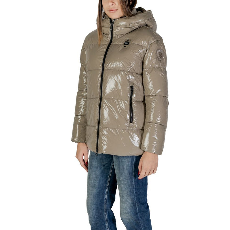 Blauer beige Polyamidjacken & Mantel