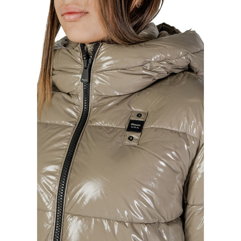 Blauer beige Polyamidjacken & Mantel