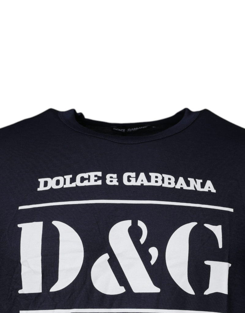 Dolce & Gabbana Blue D&G King Of Love Cotton Crew Neck T-shirt