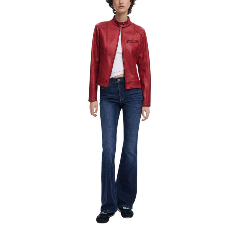 Desigual Red Polyester Jackets & Coat