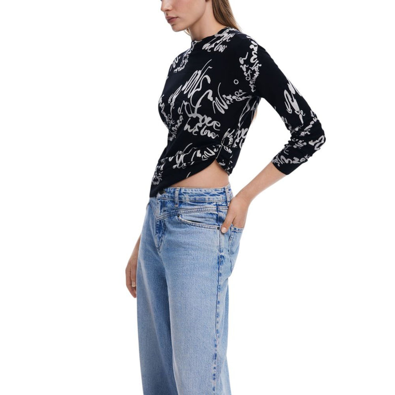 Desigual Black Viscose Tops & T-Shirt