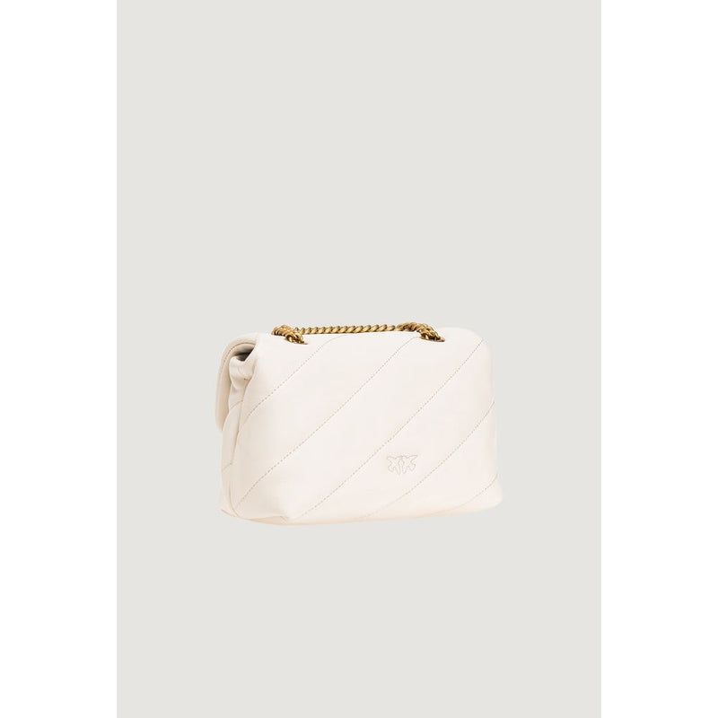 PINKO Cream Leather Handbag