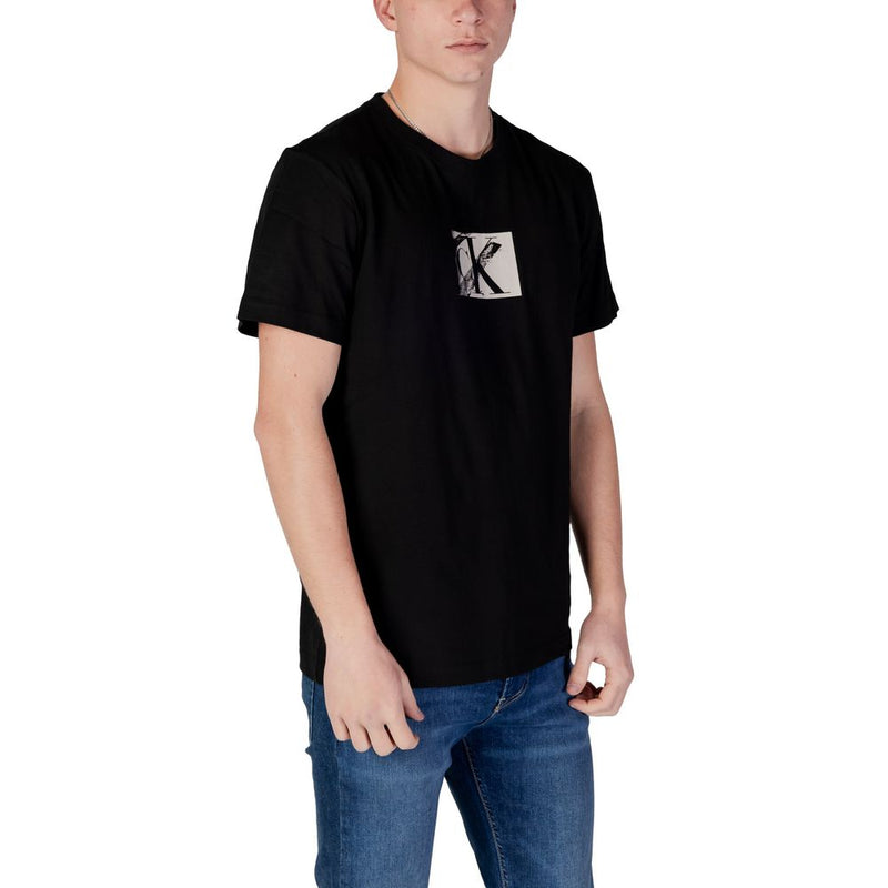 Calvin Klein Jeans Black Cotton Rigenerato T-Shirt